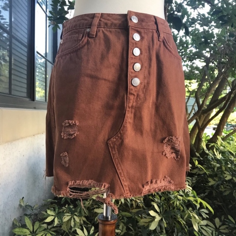 Free People We The Free distressed mini Skirt